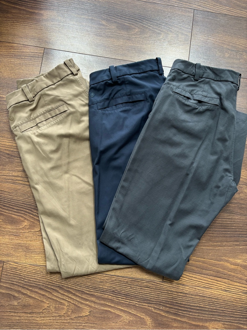 lululemon athletica Men's ABC pants in Tan, Navy & Dark Grey